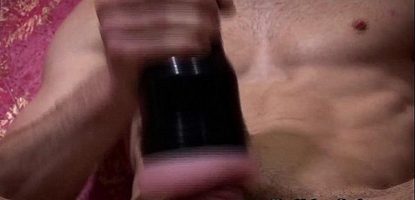  Solo ripped hunk fucking a fleshlight